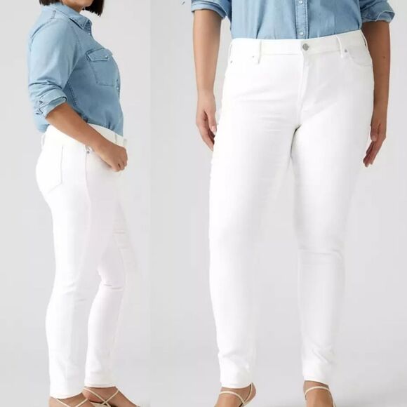 LEVIS SIZE 34 WHITE JEANS 711 SKINNY 1X 2X WOMENS 29" INSEAM - Picture 1 of 8